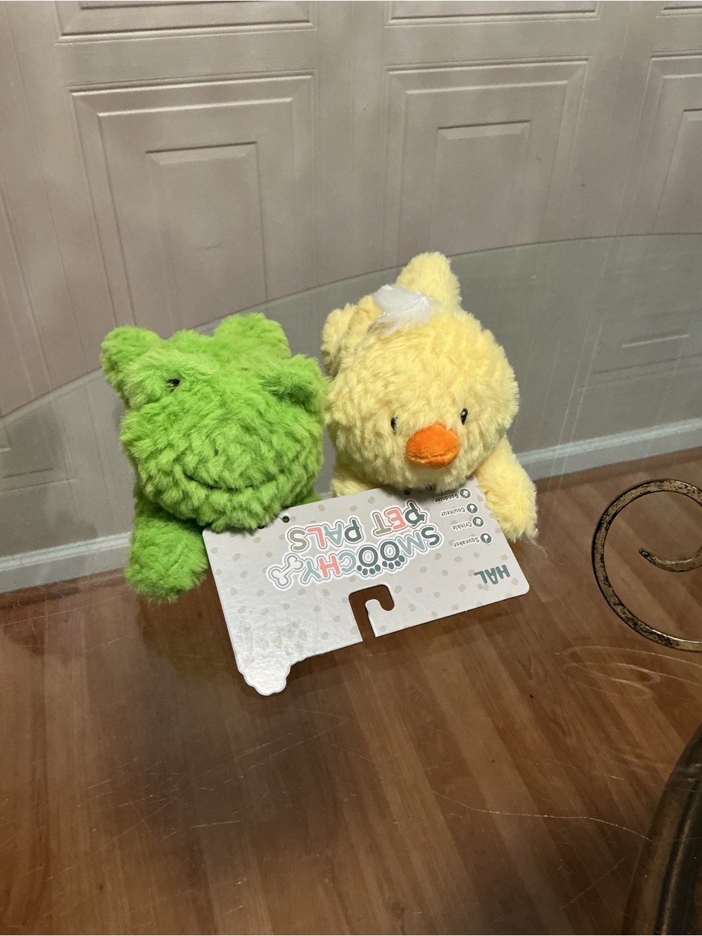 Smoochy Pet Pals Dog Plush Toy 2  Frog & Duck 9” With Clinker & Squeaker